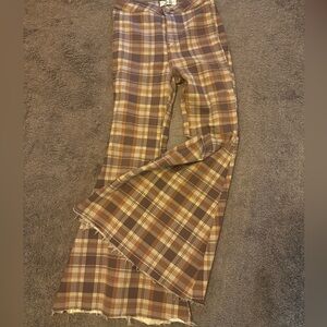 We The Free plaid bell bottoms size 28